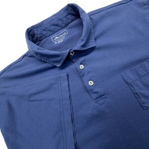 Peter Millar Polo Shirt Mens XL Solid Pima Cotton Pocket Golf Short Sleeve Navy